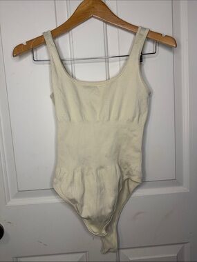 Kids Ribbed One-Piece Swimsuit in Cream
